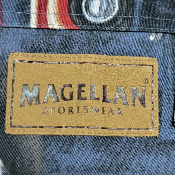 Magellan Sportswear SS Full Button Shirt Texas Flag & Classic Trucks - Size XXL - Picture 5 of 6
